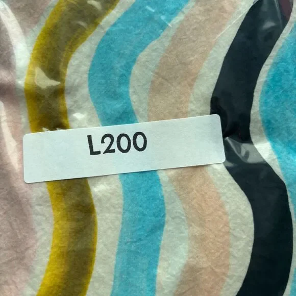 Farm Rio Sleeveless Ruffle Maxi Dress Wave Stripe Colorful Smocked Medium L200 - Picture 12 of 12